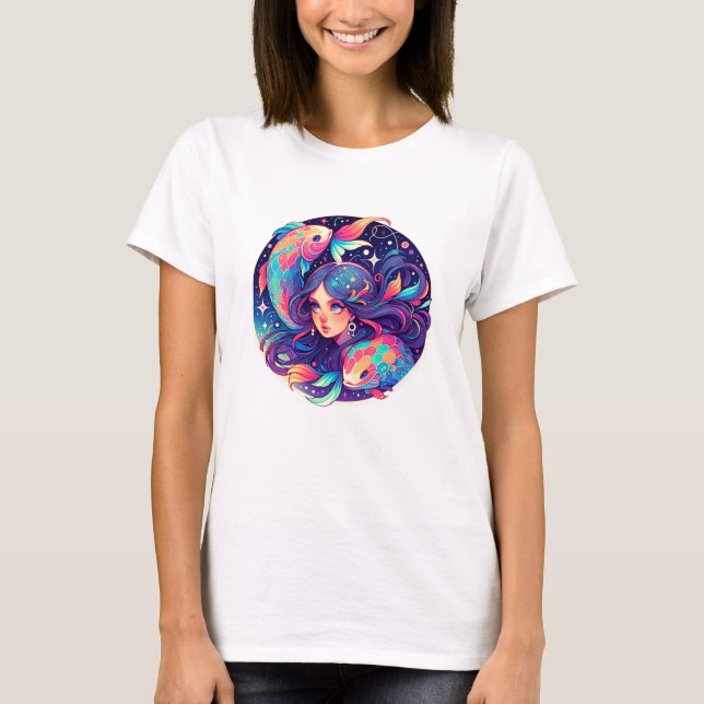 T-shirt Juste une fille de pisces | Horoscope (Devant)