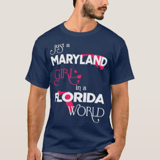 T-shirt Juste une fille du Maryland dans un monde de Flori