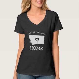 T-shirt Juste une fille du Montana qui manque à la maison