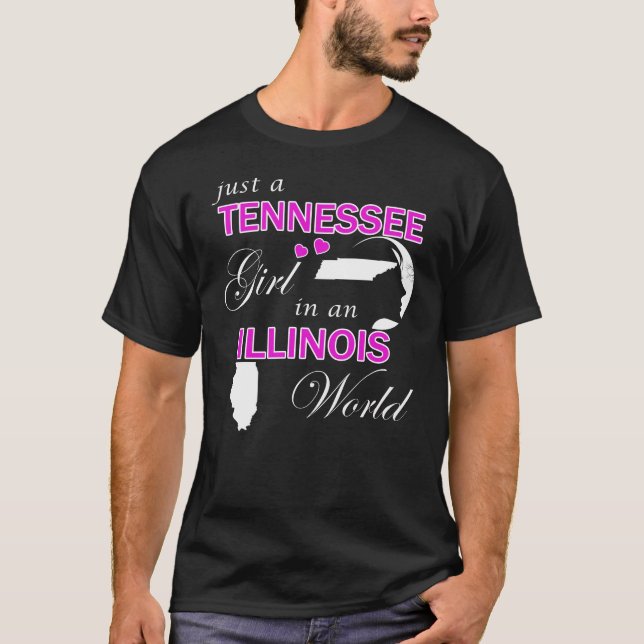 T-shirt Juste une fille du Tennessee dans un monde de l'Il (Devant)