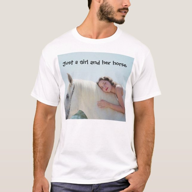 T-shirt Juste une fille et son cheval (Devant)