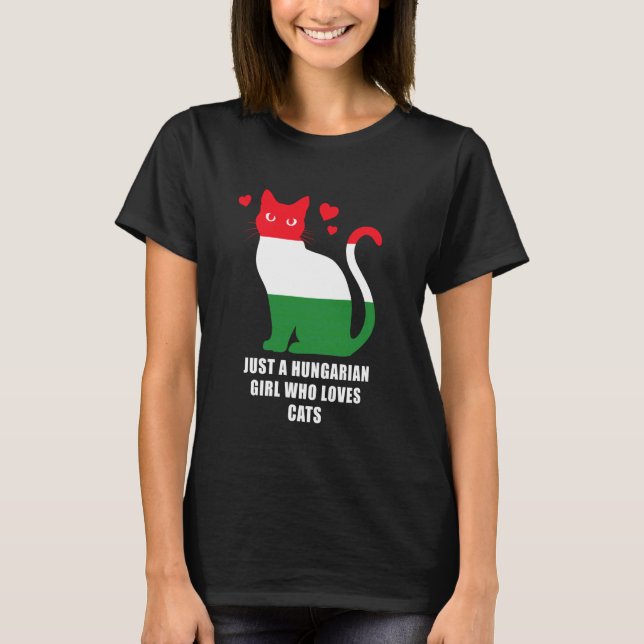 T-shirt Juste une fille hongroise qui aime les chats Drape (Devant)