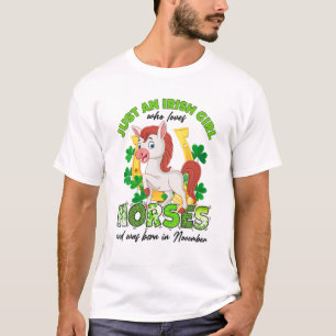 T-shirt Juste une fille irlandaise qui aime les chevaux Lu