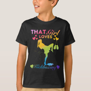 T-shirt Juste une fille que cette fille aime le kickboxing