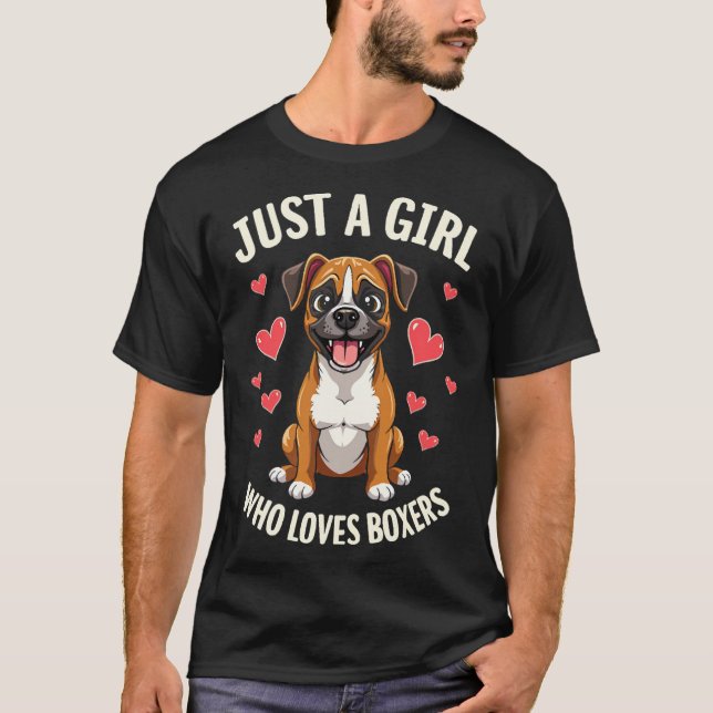 T-shirt Juste une fille qui adore les Boxers (Devant)