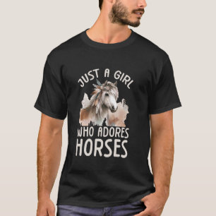 T-shirt Juste Une Fille Qui Adore Les Chevaux Équestre