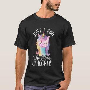 T-shirt Juste une fille qui adore les licornes Mignon Lico