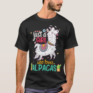 T-shirt Juste Une Fille Qui Aime Alpacas Fille Qui Aime