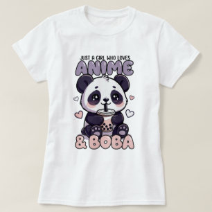 T-shirt Juste une fille qui aime Anime & Boba Design Panda
