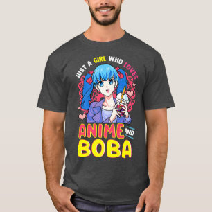 T-shirt Juste une fille qui aime Anime et Boba Bubble Milk
