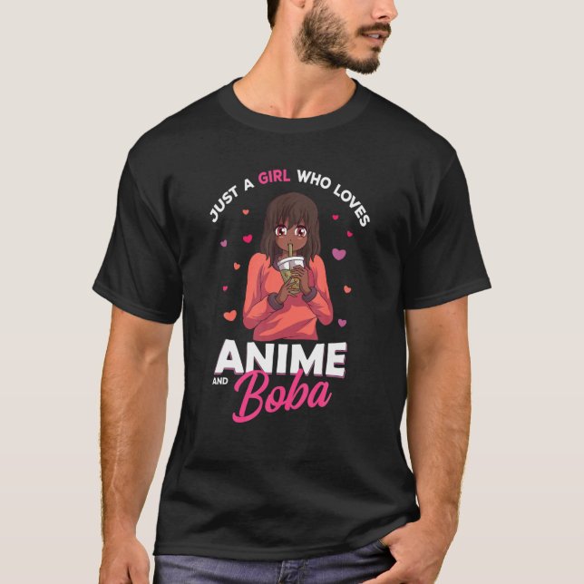 T-shirt Juste Une Fille Qui Aime Anime Et Boba Bubble Tea  (Devant)