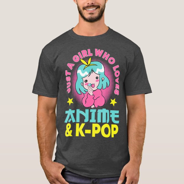 T-shirt Juste Une Fille Qui Aime Anime Et KPop Japonais (Devant)