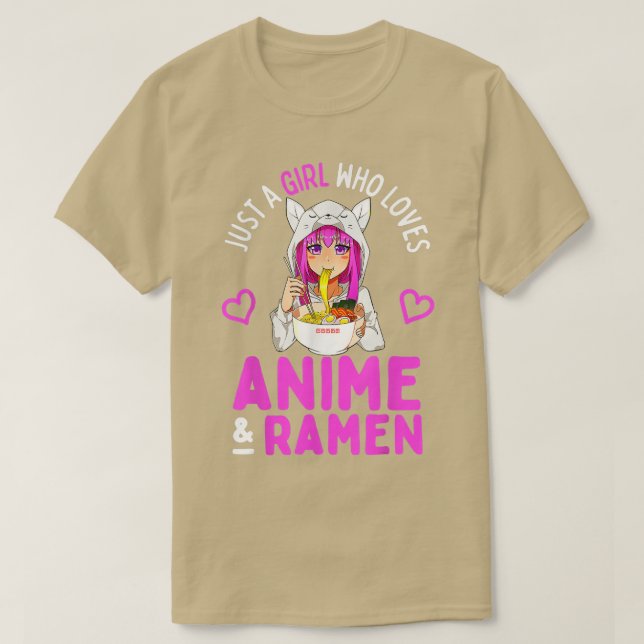 T-shirt Juste une fille qui aime Anime et Ramen Bowl Japan (Design devant)