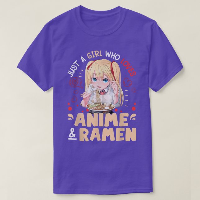 T-shirt Juste Une Fille Qui Aime Anime Et Ramen Bowl Japan (Design devant)