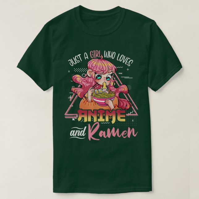 T-shirt Juste Une Fille Qui Aime Anime Et Ramen Bowl Japan (Design devant)