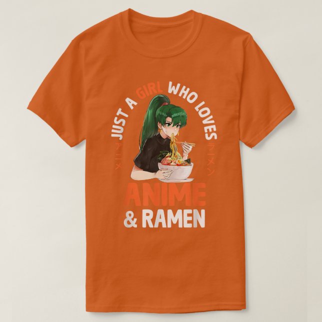 T-shirt Juste une fille qui aime Anime et Ramen Bowl Japan (Design devant)