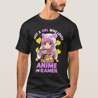 T-shirt Juste Une Fille Qui Aime Anime Et Ramen Bowl Panda