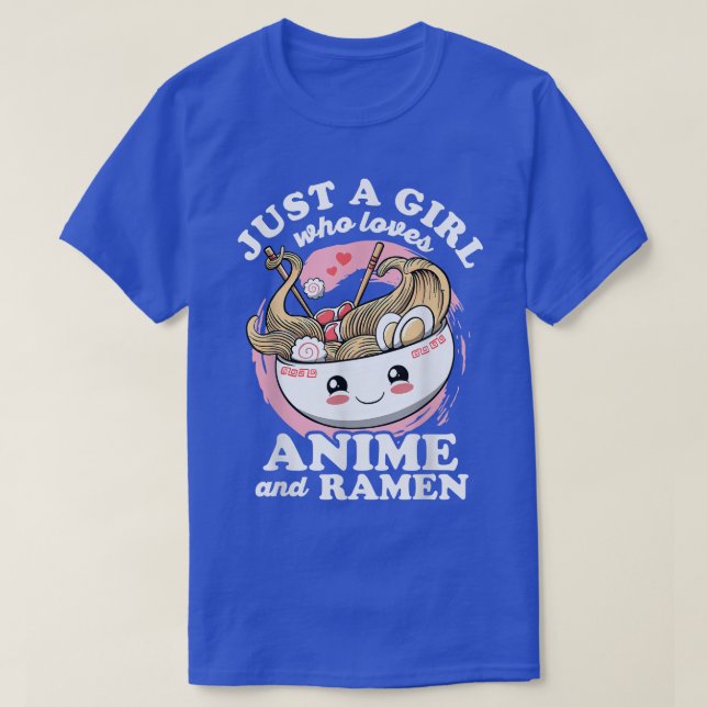 T-shirt Juste une fille qui aime Anime et Ramen kawaii Ota (Design devant)