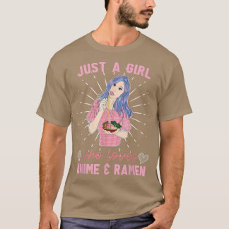 T-shirt Juste Une Fille Qui Aime Anime Et Ramen Manga Japa