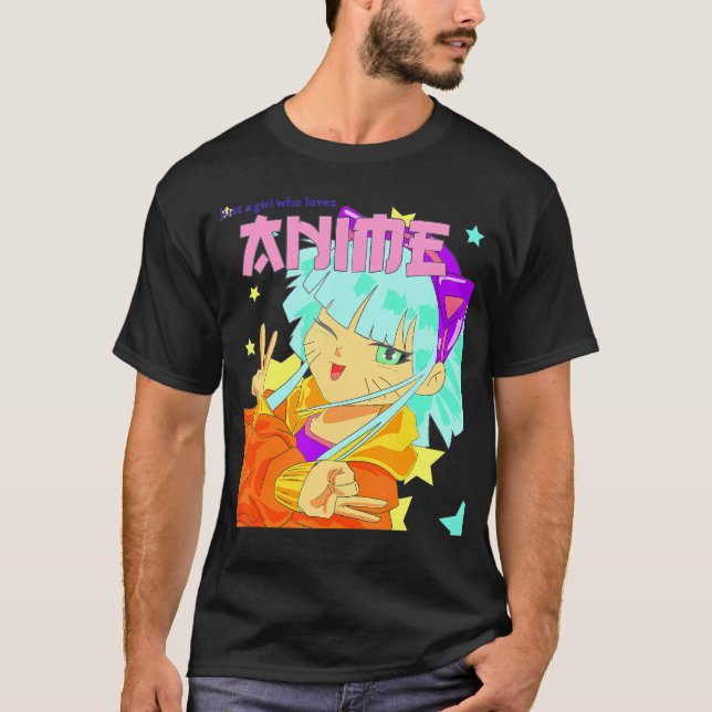 T-shirt Juste Une Fille Qui Aime Anime Harajuku Kawaii Kid (Devant)