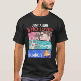 T-shirt Juste une fille qui aime Anime K Pop Ramen Amateur