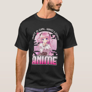 T-shirt Juste Une Fille Qui Aime Anime Otaku Anime Japonai