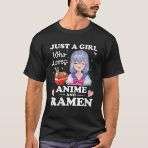 T-shirt Juste Une Fille Qui Aime Anime Ramen Et Sketching