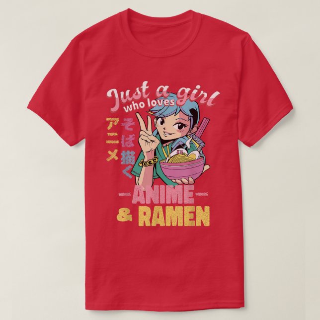 T-shirt Juste Une Fille Qui Aime Anime Ramen Et Sketching  (Design devant)