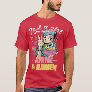 T-shirt Juste Une Fille Qui Aime Anime Ramen Et Sketching 