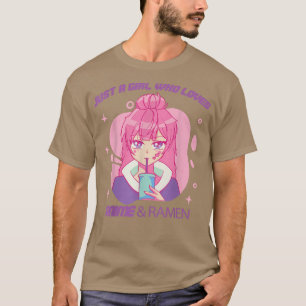 T-shirt Juste une fille qui aime Anime & Ramen T pour un A