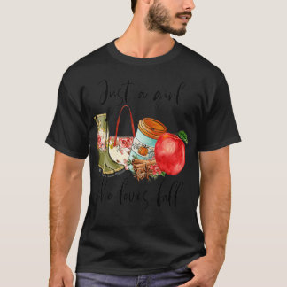 T-shirt Juste Une Fille Qui Aime Automne Citrouille Hallow