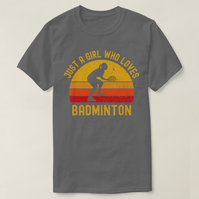 T-shirt Juste une fille qui aime Badminton (Design devant)