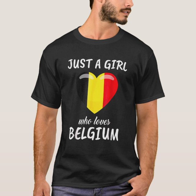 T-shirt Juste une fille qui aime Belgique Belgique Voyage  (Devant)