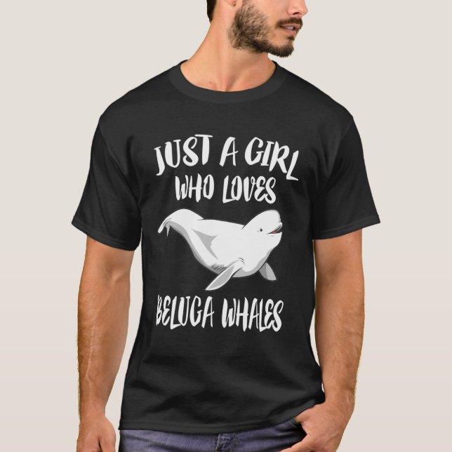 T-shirt Juste Une Fille Qui Aime Beluga Baleines Animal (Devant)