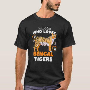 T-shirt Juste Une Fille Qui Aime Bengale Igers mignonne Bi