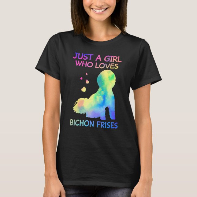 T-shirt Juste Une Fille Qui Aime Bichon Frises Drôle Chien (Devant)