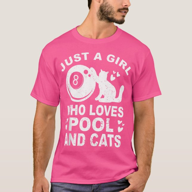 T-shirt Juste Une Fille Qui Aime Billard Et Chats Pool Bil (Devant)