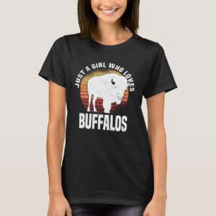 T-shirt Juste Une Fille Qui Aime Bison American Bison Buff