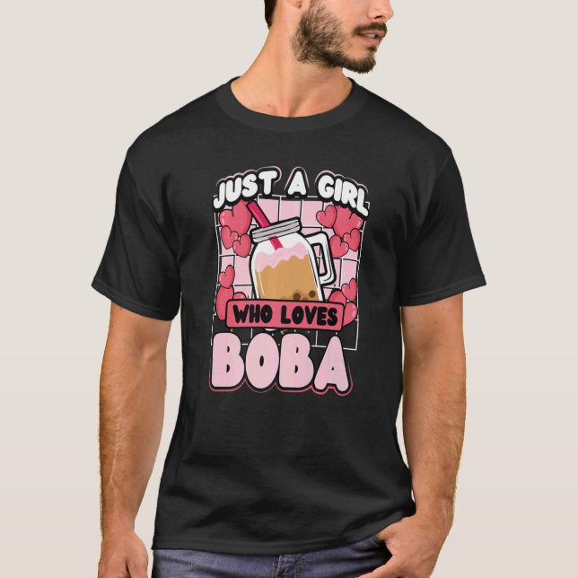T-shirt Juste une fille qui aime Boba Tea (Devant)