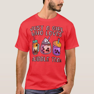 T-shirt Juste une fille qui aime Bubble Tea Tapioca Kawaii