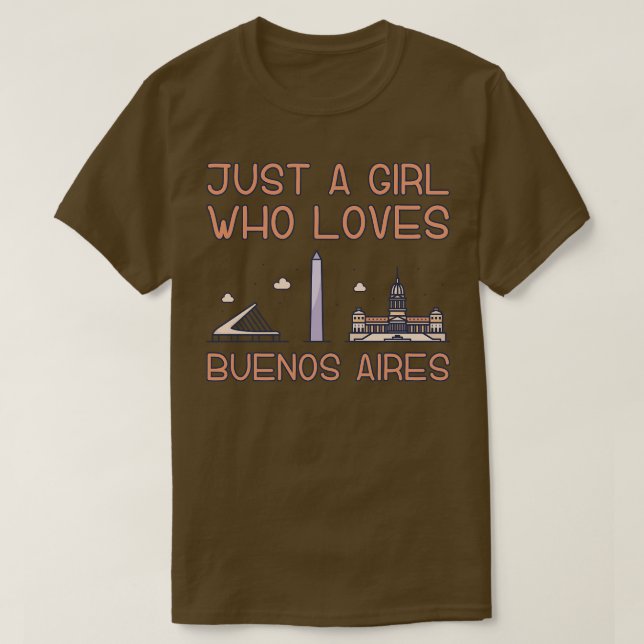 T-shirt Juste une fille qui aime Buenos Aires (Design devant)