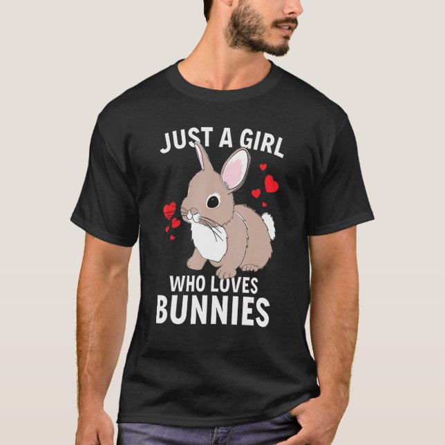 T-shirt Juste Une Fille Qui Aime Bunnies Rabbit Idée Pour  (Devant)