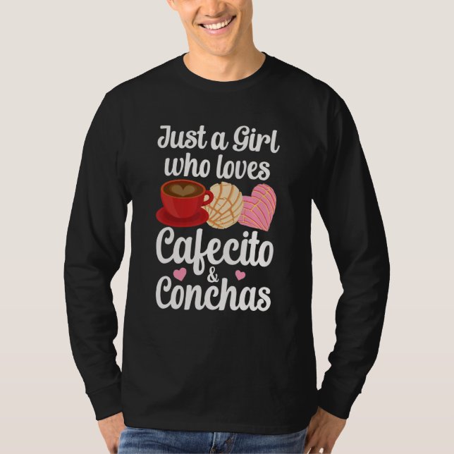 T-shirt Juste une fille qui aime Cafecito & Conchas en esp (Devant)