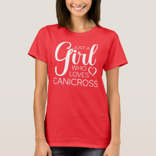 T-shirt Juste une fille qui aime Canicross Chien Courir Lo