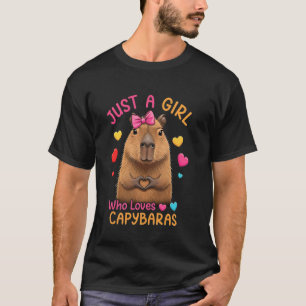 T-shirt Juste une fille qui aime Capybaras Coeur signe mai