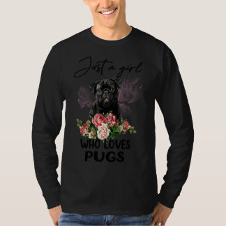 T-shirt Juste une fille qui aime Carlin Carlin Flower