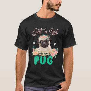 T-shirt Juste une fille qui aime Carlin floral Carlin chie