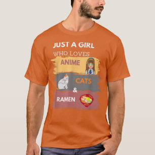T-shirt Juste Une Fille Qui Aime Chats Anime & Ramen Japon