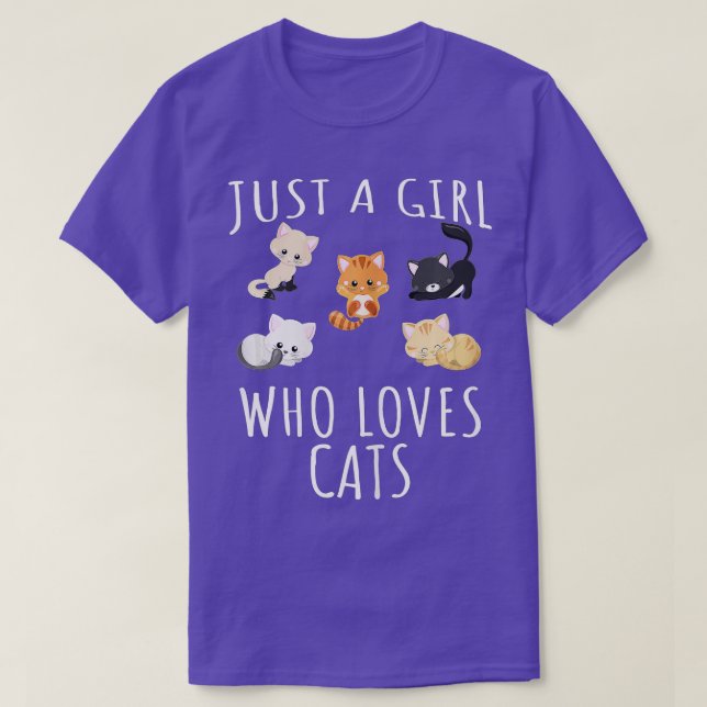 T-shirt Juste une fille qui aime Chats - Drôle Kitten (Design devant)