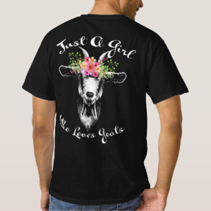 T-shirt Juste une fille qui aime Chèvres Farmer femmes Chè